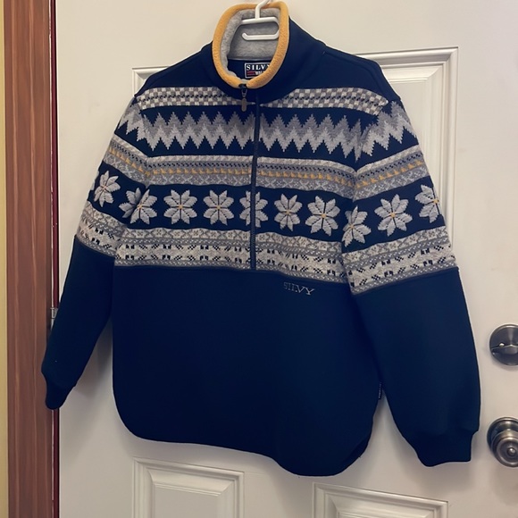 💙⬇️ $21 ⬇️ Mens Walking Silvy Medium Pullover Fleece Zip. Very roomy/warm. - Picture 1 of 8